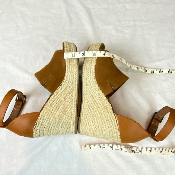 Steve Madden Espadrille Sandals Platform Wedge Heel Tan Suede Open Toe Size 8.5 - Picture 7 of 10
